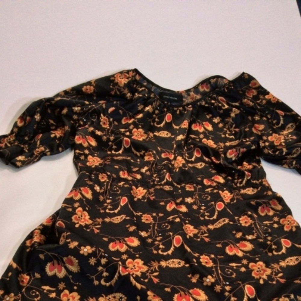 Jones New York | Dress Floral Neutral Black Fall Colors Orange Brown - Picture 4 of 9